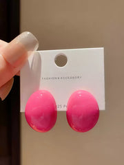 14mm Fuchsia Round Resin Stud Earrings