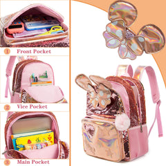 16" Girls' School Backpack Set - 3pcs with Lunch Box
