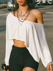 Camiseta de manga larga con un solo hombro Devine