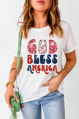 Letter Graphic Round Neck Short Sleeve T-Shirt