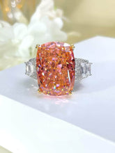 18ct 925 Sterling Silver Lab Diamond Gemstone Gold Accented Statement Ring 5 US / Padparadscha