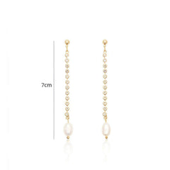 18K Gold Freshwater Pearl Drop Earrings