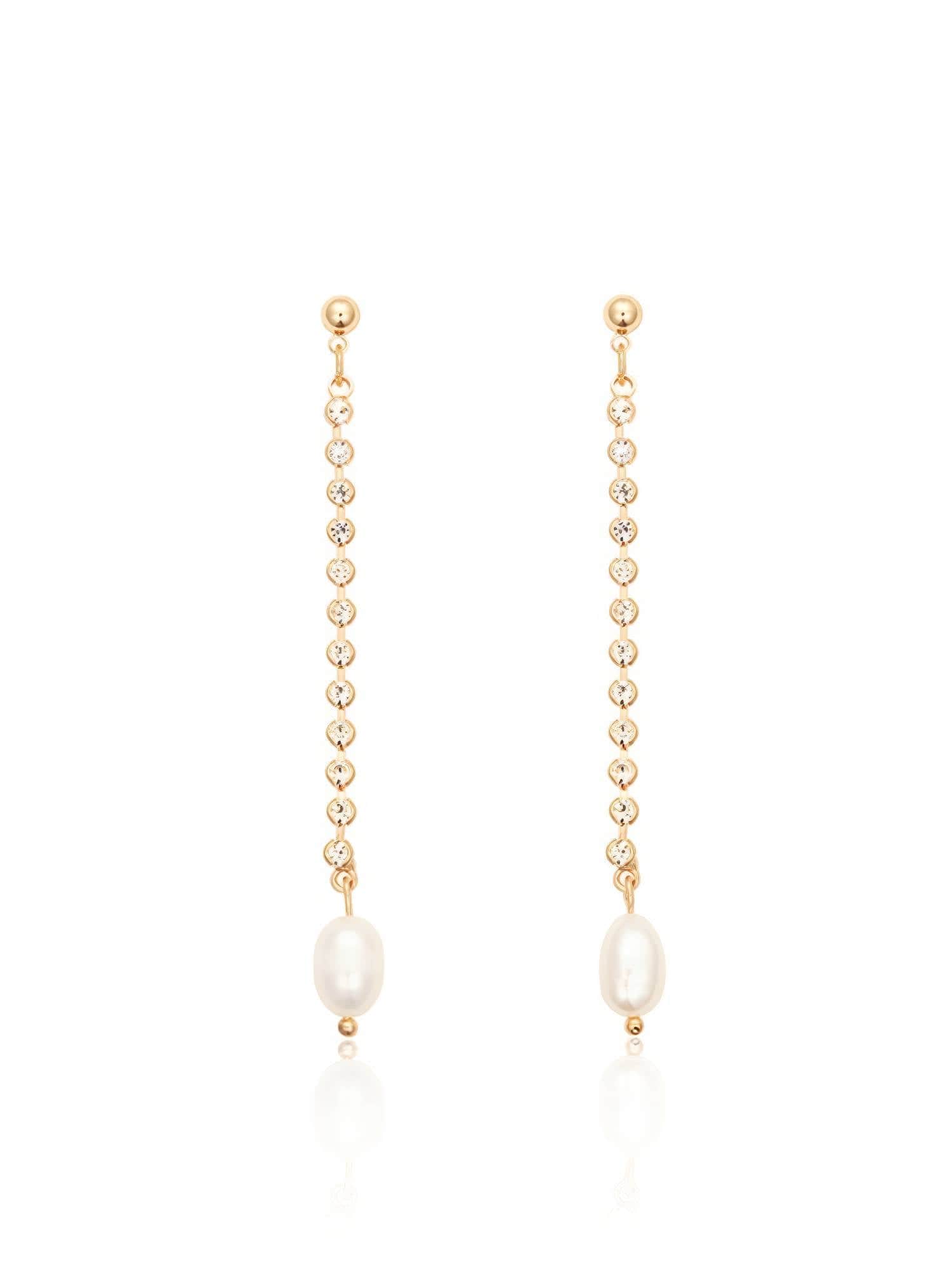 18K Gold Freshwater Pearl Drop Earrings Gold / Clip On