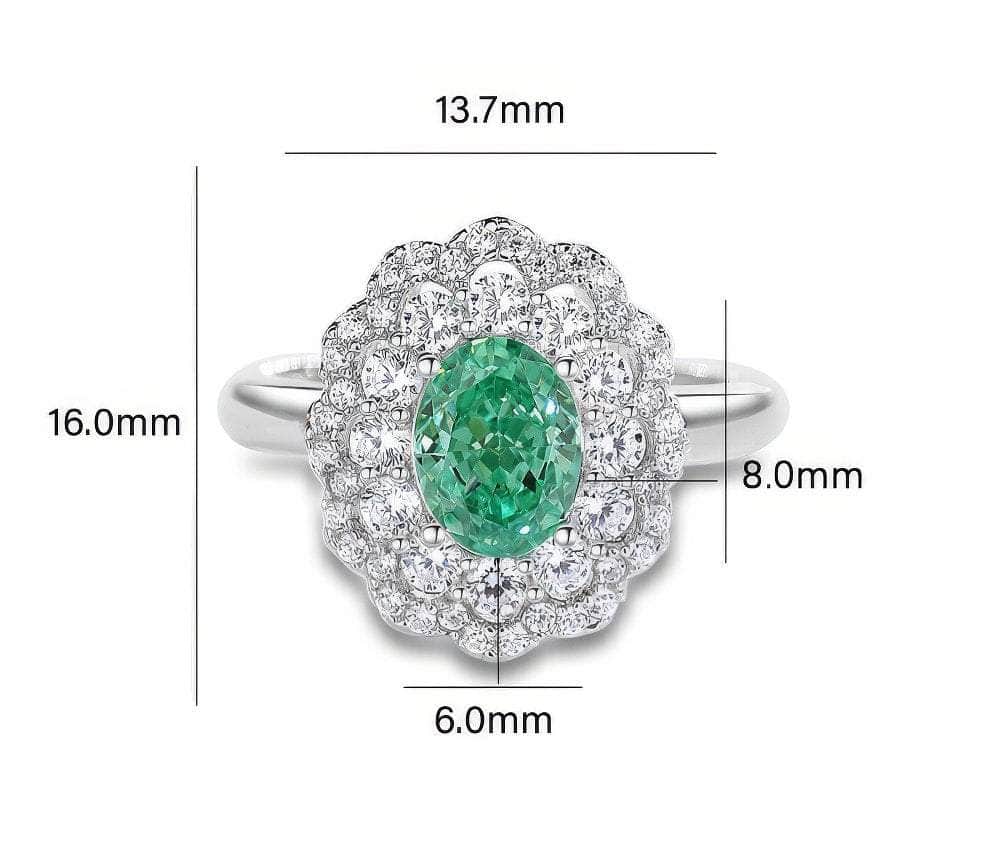 2.32 CT Lab-Grown Diamond Oval-Cut Floral Deco Jewelry Set
