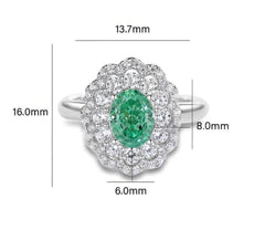 2.32 CT Lab-Grown Diamond Oval-Cut Floral Deco Jewelry Set