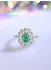 2.32 CT Lab-Grown Diamond Oval-Cut Floral Deco Jewelry Set
