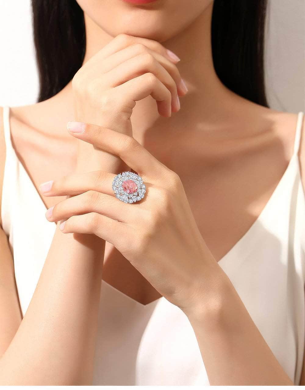 2.32 Ct Prong-Setting Lab-Generated Diamond Cocktail Halo Ring