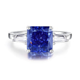 2.32 Ct Radiant Cut Lab-Created Gemstone Diamond 14k Gold Ring 6 US / Tanzania
