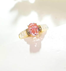 2.5ct Brilliant Oval Cut Opal Decor Lab Grown Diamond Ring