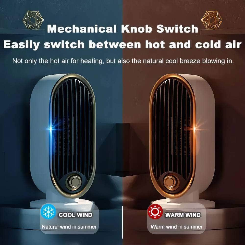 2-in-1 Portable PTC Ceramic Fan Heater EU-White