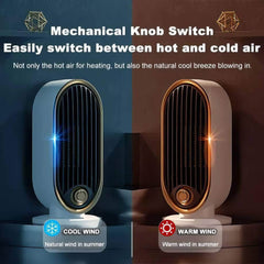 2-in-1 Portable PTC Ceramic Fan Heater EU-White