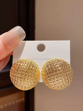 22k Gold Textured Round Stud Earrings