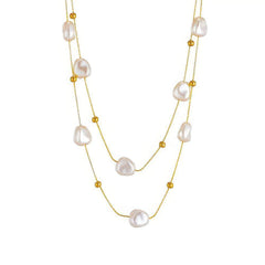 2in1 Large Pearl Pendant Necklace - A New Trend in Neck Jewelry for Women and Girls, ideal for Party and Wedding Gifts N1809