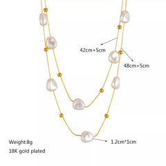2in1 Large Pearl Pendant Necklace - A New Trend in Neck Jewelry for Women and Girls, ideal for Party and Wedding Gifts N1809