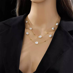 2in1 Large Pearl Pendant Necklace - A New Trend in Neck Jewelry for Women and Girls, ideal for Party and Wedding Gifts N1809