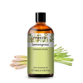 3.4oz 100ml Lemongrass Aromatic Essential Oil: Natural Mint, Citronella, Tea Tree, Vanilla, Juniper, Geranium, Chamomile, Jojoba Oil 1PCS / 100ml / Lemongrass | United States