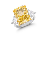 3 Ct Yellow Radiant Cut 3 Stone Lab Diamond Ring