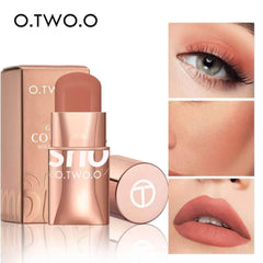 3-in-1 Lipstick Blush Stick: Eyes, Cheek, and Lip Tint - Buildable, Waterproof, Lightweight Cream Multi-Stick Makeup for Women