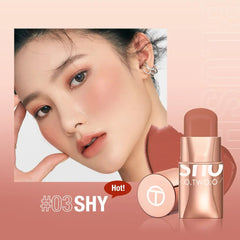 3-in-1 Lipstick Blush Stick: Eyes, Cheek, and Lip Tint - Buildable, Waterproof, Lightweight Cream Multi-Stick Makeup for Women SHY / CHINA