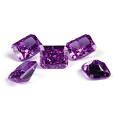 3 Set Amethyst Emerald Cut Rectangular Lab Grown Diamond Gemstone 4*6mm / Amethyst / Emerald