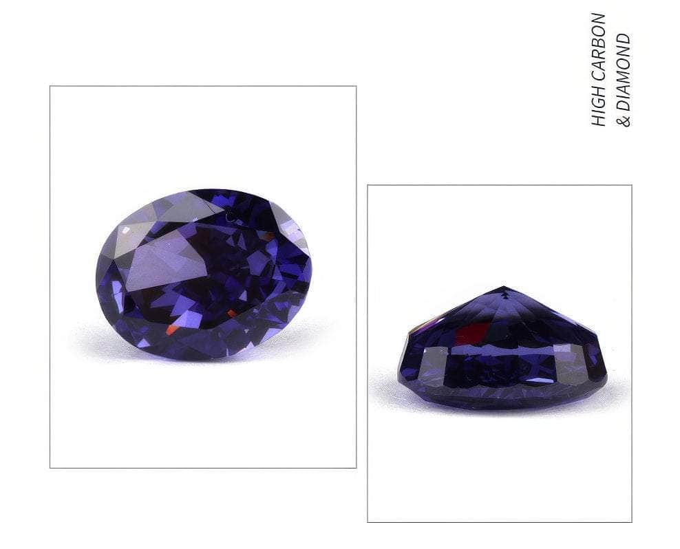 3 Set Amethyst Oval Cut Lab Grown Diamond Gemstone