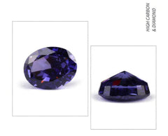 3 Set Amethyst Oval Cut Lab Grown Diamond Gemstone