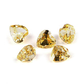 3 Set Canary Yellow Heart Cut Lab Grown Diamond Gemstone 5*5mm / Canary / Heart