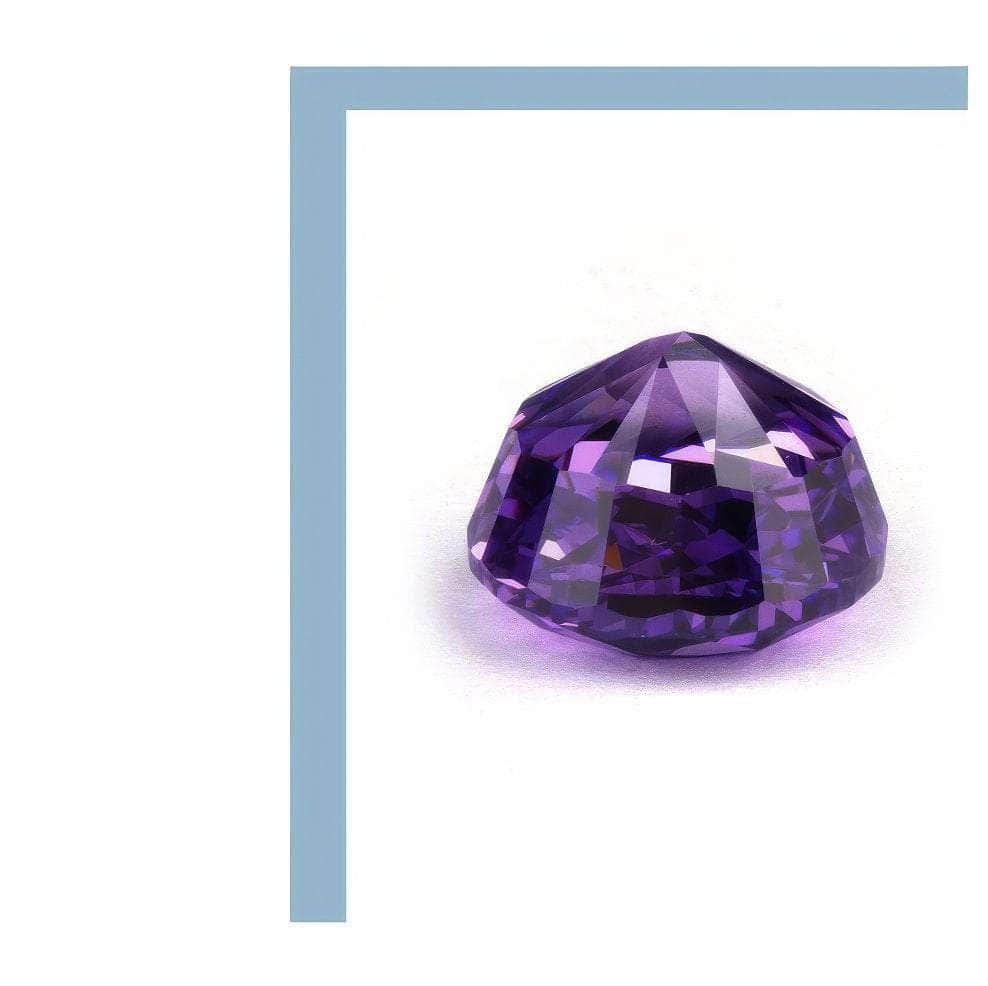 3-Set Purple Amethyst Round Cut Lab Grown Diamond Gemstone