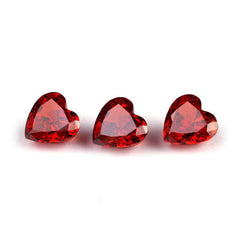 3 Set Ruby Heart Cut Lab Grown Diamond Gemstone