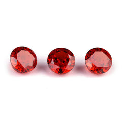 3 Set Ruby Round Cut Lab Grown Diamond Gemstone