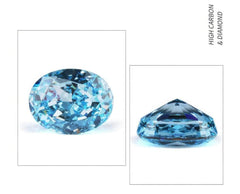 3 Set Sea Blue Oval Cut Lab Grown Diamond Gemstone