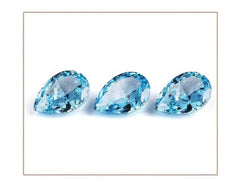 3 Set Sea Blue Pear Cut Lab Grown Diamond Gemstone