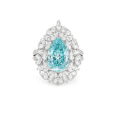 3.75 Ct Aqua Halo Lab Diamond Ring