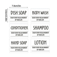 300/500ml Soap Pump Dispenser - Bathroom, Shampoo, Kitchen Dish Wood Pump Bottle, Refillable Shower Gel, Hand Liquid Storage Container 1 set sticker 1