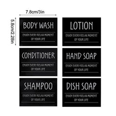 300/500ml Soap Pump Dispenser - Bathroom, Shampoo, Kitchen Dish Wood Pump Bottle, Refillable Shower Gel, Hand Liquid Storage Container 1 set sticker