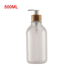 300/500ml soap pump dispenser: wood pump bottle for bathroom and kitchen Transparent B 500ml