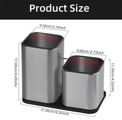 360° Rotation Utensil Holder - Multifunctional Kitchen Storage Organizer for Forks, Chopsticks set A