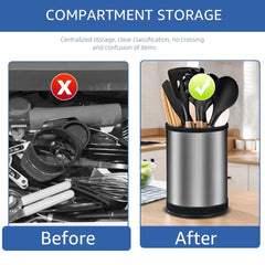 360° rotation utensil holder: versatile kitchen organizer for forks and chopsticks