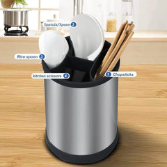 360° rotation utensil holder: versatile kitchen organizer for forks and chopsticks