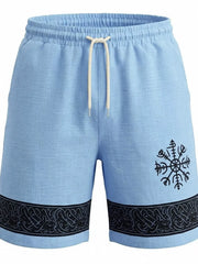 Men's light blue shorts with an adjustable drawstring waist and pockets.