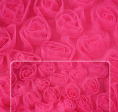 3D Rose Detailed Collared Puff Sleeve Top