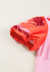 Blusa babydoll de manga corta con muescas bordadas