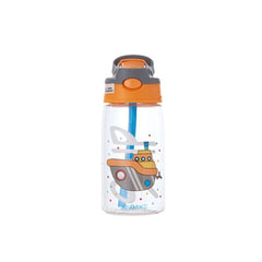 480ml kids sippy cup: cartoon design with spill-proof straws yellow / <500ml