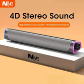 4D Bluetooth Computer Speaker Bar: Stereo Sound, Subwoofer, Wired