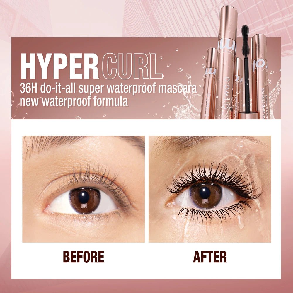 4D Mascara: Black, Lengthening Volume, Silky Eyelash Extension, Smudge-proof Curling - 36-Hour Waterproof Eye Cosmetic