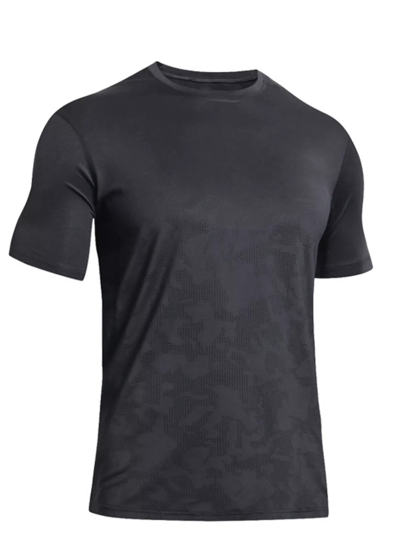 Men's round-neck active T-shirt with supplier-listed seamless construction.