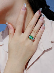 5 Ct Lab Created Diamond 14K Gold Emerald Square Cut Ring