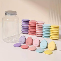 50pcs Finger Puff Makeup Sponge MULTICOLOR