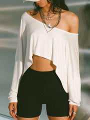 Camiseta de manga larga con un solo hombro Devine