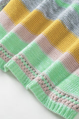 Suéter de cuello barco con hombros caídos y rayas en contraste